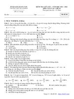 Đề kiểm tra giữa học kì 1 môn Vật lí lớp 10 năm 2021-2022 - Trường THPT Hồ Nghinh