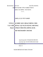 NÂNG CAO HIỆU QUẢ HOẠT ĐỘNG CHO VAY TIÊU DÙNG TẠI NGÂN HÀNG THƯƠNG MẠI CỔ PHẦN PHƯƠNG ĐÔNG OCB – CHI NHÁNH BẾN THÀNH