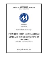 PHÂN TÍCH CHIẾN LƯỢC SẢN PHẨM KEM ĐÁNH RĂNG PS CỦA CÔNG TY  UNILEVER