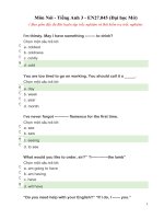 Đáp án Môn NÓI  Tiếng Anh 3 EN 27.045 ( Đại học Mở)