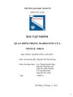 Quan điểm trọng marketing của Nestlé (Milo)