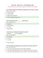 Đáp án Môn VIẾT Tiếng Anh 4  EN 33.045 ( Đại học Mở)