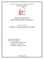 TIỂU LUẬN HỌC PHẦN CÔNG NGHỆ TRUYỀN TẢI QUANG TÊN TIỂU LUẬN TÌM HIỂU VỀ THIẾT KẾ MẠNG QUANG WDM 