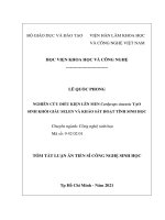 Nghiên cứu điều kiện lên men cordyceps sinensis tạo sinh khối giàu selen và khảo sát hoạt tính sinh học TT 