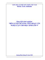 Tài liệu Rèn luyện kĩ năng viết đoạn văn nghị luận cho học sinh lớp 9