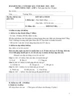 Đề kiểm tra cuối Kì 1 Tiếng Việt ( Sách kết nối)