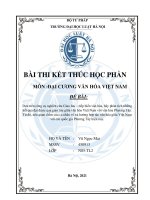 Phân tích kết quả đạt được qua giao lưu tiếp biến văn hóa giữa văn hóa việt nam với văn hóa phương tây   đại cương văn hóa