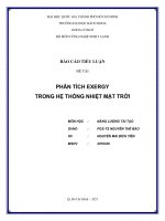 PHÂN TÍCH EXERGY TRONG HỆ THỐNG NHIỆT MẶT TRỜI