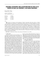 Giao lưu, tiếp biến văn hóa của người Lô Lô ở huyện Bảo Lạc, tỉnh Cao Bằng