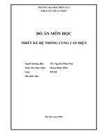 ĐỒ ÁN MÔN HỌC THIẾT KẾ HỆ THỐNG CUNG CẤP ĐIỆN