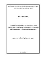 Nghiên cứu biện pháp tổ chức hoạt động thể dục thể thao ngoại khóa nâng cao thể lực cho sinh viên Học viện An ninh nhân dân