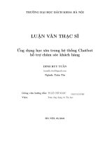 Ứng dụng học sâu trong hệ thống chatbot hỗ trợ chăm sóc khách hàng 