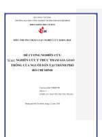 ĐỀ CƯƠNG NGHIÊN CỨU Đề tài NGHIÊN CỨU Ý THỨC THAM GIA GIAO THÔNG CỦ NGƯỜI DÂN TẠI THÀNH PHỐ HỒ CHÍ MINH