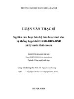 Nghiên cứu hoạt hóa hệ bùn hoạt tính cho hệ thống hợp khối uasb dhs dnr xử lý nước thải cao su 