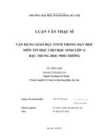 Vận dụng giáo dục stem trong dạy học môn tin học cho học sinh lớp 11 bậc trung học phổ thông 