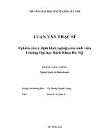 Nghiên cứu ý định khởi nghiệp của sinh viên trường đại học bách khoa hà nội 