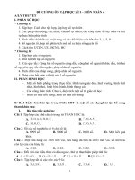 Đề cương ôn tập học kì 1 môn toán 6, sách cánh diều 