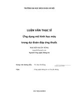 Ứng dụng mô hình học máy trong dự đoán đáp ứng thuốc 