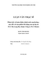 Phân tích và hoàn thiện chính sách marketing   mix đối với sản phẩm bất động sản tại dự án flc ha long bay thuộc công ty flc homes 