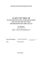 Xây dựng môi trường học tập blended learning trong dạy học môn công nghệ 11 theo định hướng phát triển năng lực 