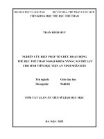 Nghiên cứu biện pháp tổ chức hoạt động thể dục thể thao ngoại khóa nâng cao thể lực cho sinh viên học viện an ninh nhân dân TT 