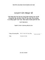 Vận dụng dạy học dự án trong môi trường trực tuyến trong dạy học mô đun tiện lỗ cho sinh viên trường cao đẳng nghề việt nam   hàn quốc thành phố hà nội 