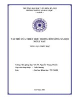 Tiểu luận: Vai trò của triết học trong đời sống xã hội ngày nay