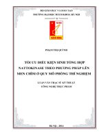 Tối ưu điều kiện sinh tổng hợp nattokinase theo phương pháp lên men chìm ở quy mô phòng thí nghiệm 