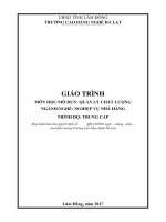 Giáo trình Quản lý chất lượng (Nghề: Nghiệp vụ nhà hàng - Trung cấp) - Trường CĐ Nghề Đà Lạt