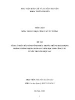 Tiểu Luận  TÂM LÝ NHÂN DÂN TỈNH VĨNH PHÚC TRƯỚC NHỮNG HOẠT ĐỘNG PHÒNG CHỐNG DỊCH COVID19 VÀ BÀI HỌC CHO CÔNG TÁC TUYÊN TRUYỀN HIỆN NAY