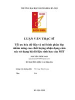 Tối ưu hóa dữ liệu và mô hình phân lớp nhằm nâng cao chất lượng nhận dạng cảm xúc sử dụng bộ dữ liệu sinh học của mit 