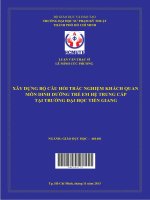 (Luận văn thạc sĩ) xây dựng bộ câu hỏi trắc nghiệm khách quan môn dinh dưỡng trẻ em hệ trung cấp tại trường đại học tiền giang 