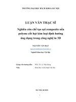 Nghiên cứu chế tạo sợi composite nền polyme cốt hạt kim loại định hướng ứng dụng trong công nghệ in 3d 