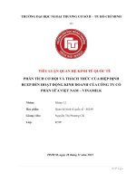 TIỂU LUẬN QUAN HỆ KINH TẾ QUỐC TẾ PHÂN TÍCH CƠ HỘI VÀ THÁCH THỨC CỦA HIỆP ĐỊNH RCEP ĐẾN HOẠT ĐỘNG KINH DOANH CỦA CÔNG TY CỔ PHẦN SỮA VIỆT NAM – VINAMILK