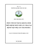 Phân tích sử dụng kháng sinh trên bệnh nhân mổ lấy thai tại bệnh viện phụ sản thanh hóa 