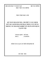 Kế toán doanh thu, chi phí và xác định kết quả kinh doanh hoạt đông xây dựng trong các doanh nghiệp xây dựng dân dụng tại hà nội tt