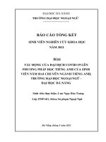Tác động của đại dịch covid 19 lên phương pháp học tiếng anh của sinh viên năm hai chuyên ngành tiếng anh, trường đại học ngoại ngữ   đại học đà nẵng 