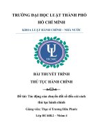 BÀI THUYẾT TRÌNH THỦ TỤC HÀNH CHÍNH đề tài tác động của chuyển đổi số đến cải cách thủ tục hành chính 