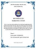 PHÂN TÍCH ẢNH HƯỞNG CỦA KHÁCH HÀNG VÀ ĐỐI THỦ CẠNH TRANH ĐẾN HOẠT ĐỘNG MARKETING SẢN PHẨM SỮA TƯƠI TIÊṬ TRÙNG TỔ YẾN VINAMILK VÀ THỰC TRẠNG CÁC CÔNG CỤ XÚC TIẾN THƯƠNG MẠI CỦA VINAMILK