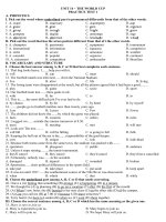 ON TAP KIEM TRA UNIT 14 TEST 1 2