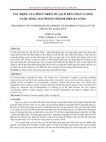 Tác động của phát triển du lịch đến chất lượng cuộc sống người dân thành phố Đà Nẵng