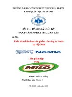 TIỂU LUẬN : Phân tích chiến lược sản phẩm của công ty Nestle tại Việt Nam