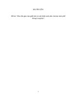 BÀI tập lớn nhu cầu giáo dục giới tính và sức khỏe sinh sản của học sinh phổ thông trung học