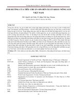 Ảnh hưởng của tiêu chuẩn SPS đến xuất khẩu nông sản Việt Nam