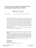 Các yếu tố ảnh hưởng đến hành vi tránh thuế của doanh nghiệp niêm yết trên sàn UPCOM