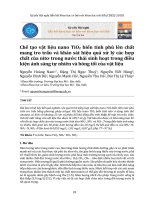 Chế tạo vật liệu nano TiO2 biến tính phủ lên chất mang tro trấu và khảo sát hiệu quả xử lý các hợp chất của nitơ trong nước thải sinh hoạt trong điều kiện ánh sáng tự nhiên và
