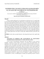 Giải pháp nâng cao chất lượng đào tạo nguồn nhân lực du lịch Việt Nam thích ứng với tình hình mới