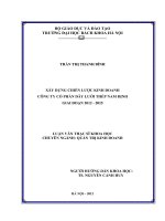 Xây dựng chiến lược kinh doanh công ty cổ phần dây lưới thép nam định giai đoạn 2012   2015 