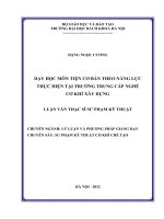 Dạy học môn tiện cơ bản theo năng lực thực hiện tại trường trung cấp nghề cơ khí xây dựng 