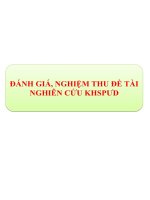 Chuyen de 9 Boi duong theo tieu chuan GVTH hang II DANH GIA NGHIEM THU DE TAI NGHIEN CUU KHSPUD